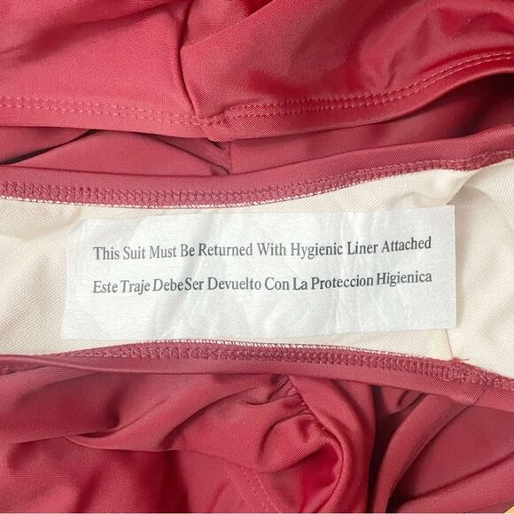 NWT Kona Sol One Piece Swimsuit Size 22W Brick Red Ruffle Strap Ruched Plus Size - Picture 11 of 16